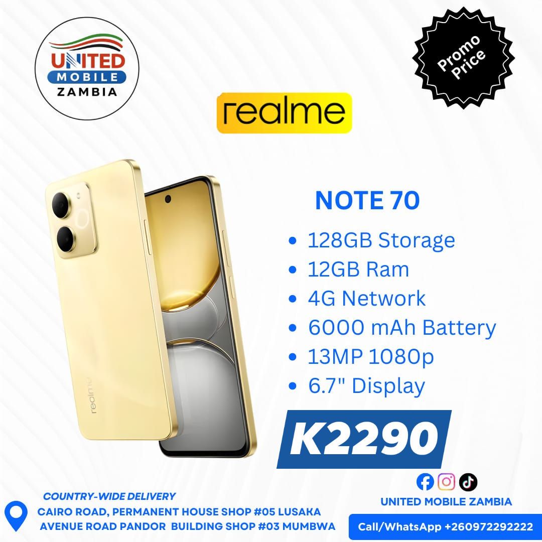 Realme Note70(128+12) Only K2290 Brand New Boxed, One Year