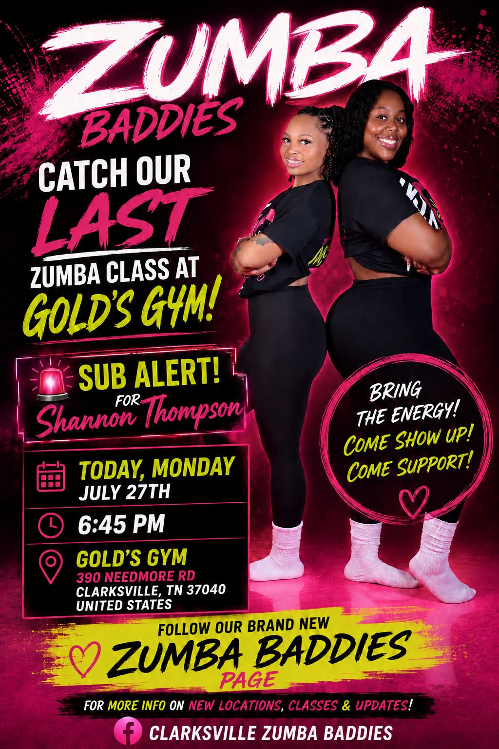 Zumba at Gold's Gym in Clarksville, TN Tonight at 6:45 PM