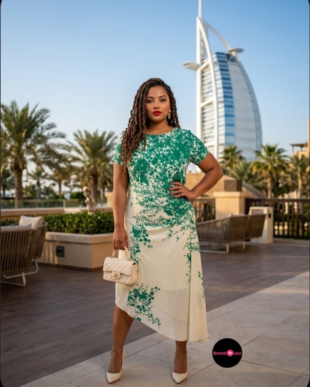 maggy london green dress & white floral available in US size 14 & 16 $90 YGroup_briana-mini-dress