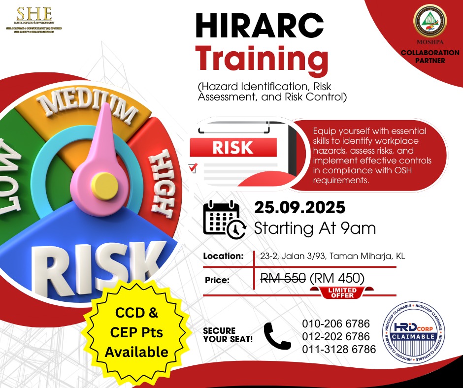 ⚠️ HIRARC Training (Hazard... - SHE Safety & Health Services | Facebook