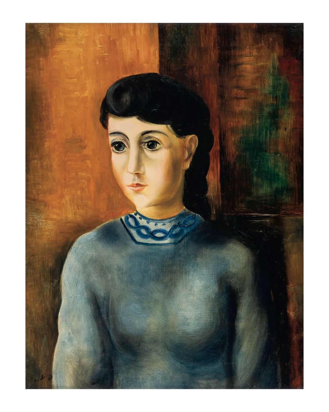 少女の油彩画 Mise Lot 276 ⠀ モイーズ・キスリング ( Moise KISLING ) 少女 
