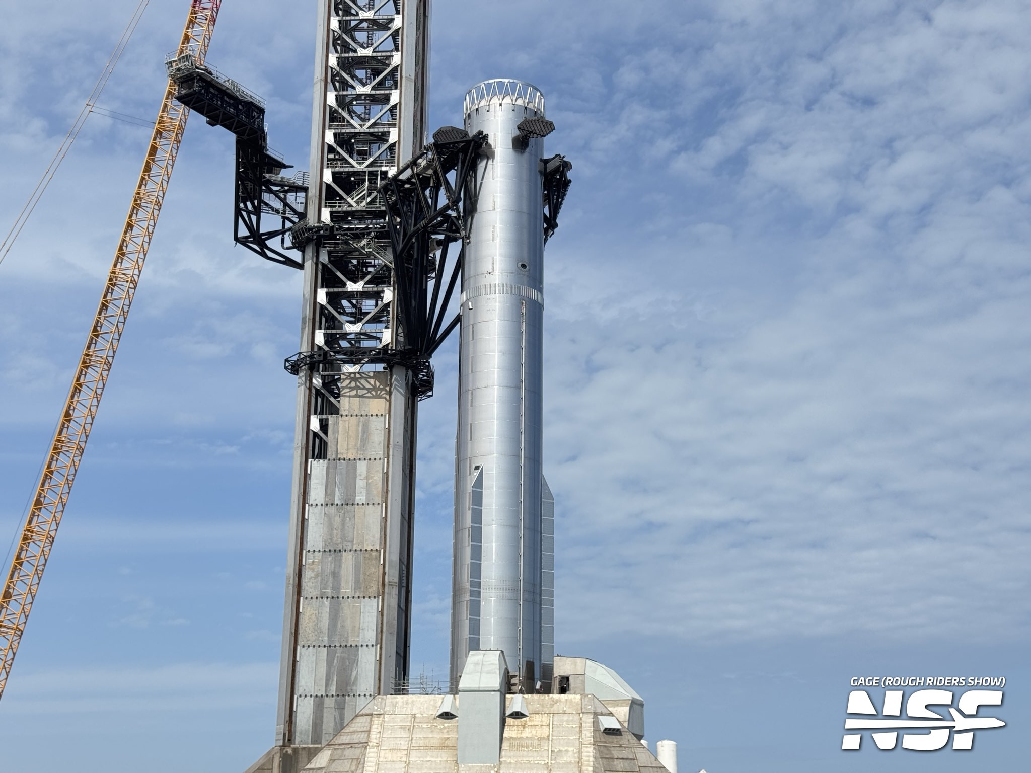 Super Heavy Booster on Pad 2 at Starbase