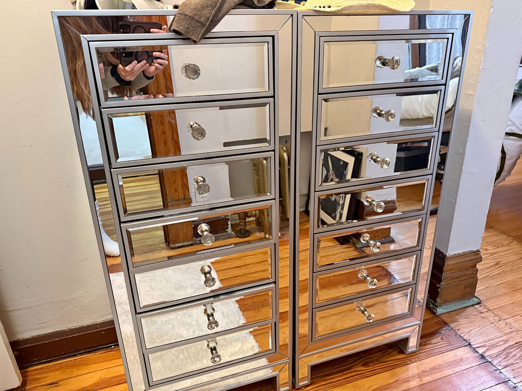 Mirrored 7-Drawer Jewelry Armoire / Dresser – Glam Style - Armoires