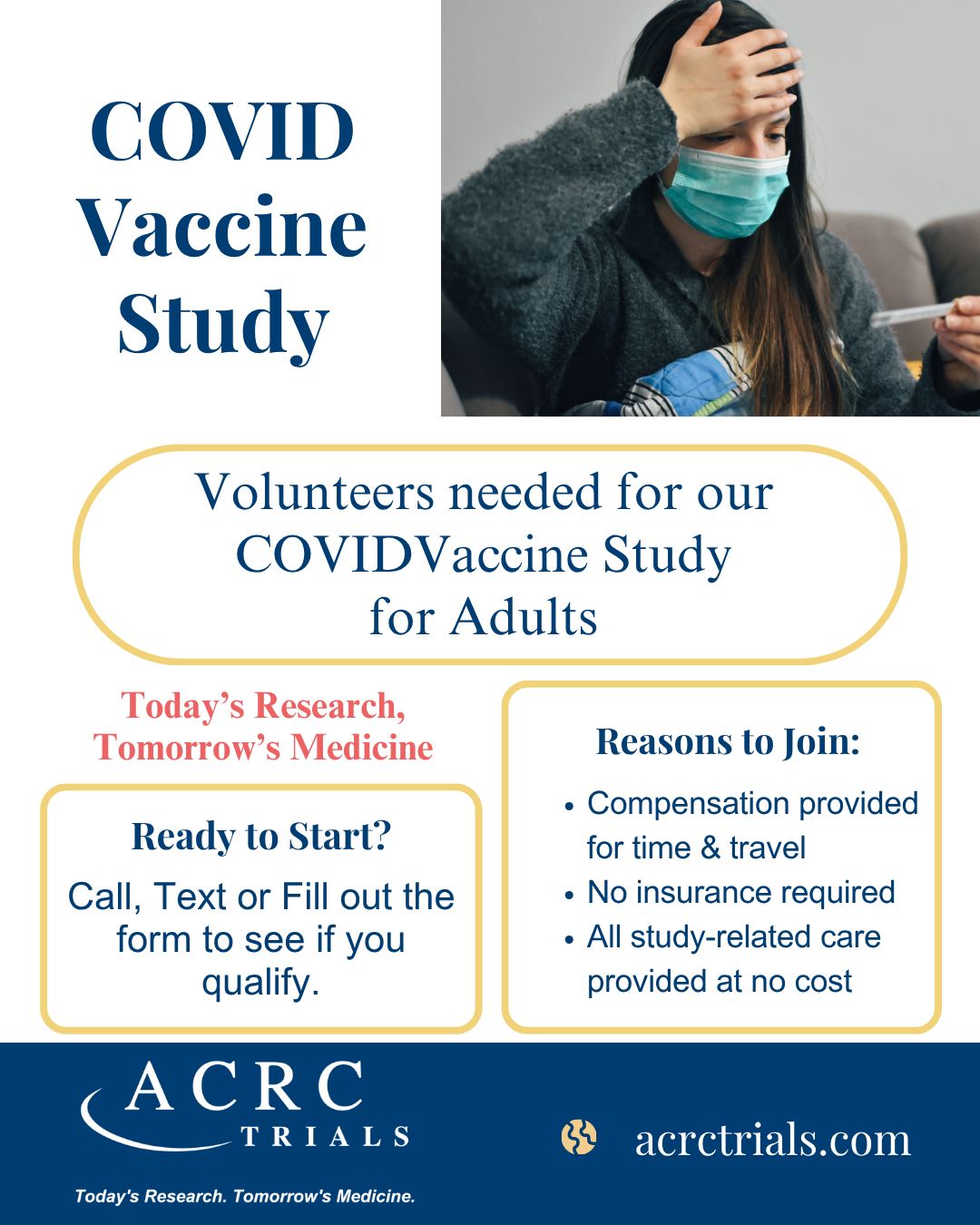 ACRC Trials - 💉 Volunteers Needed for a COVID Vaccine... | Facebook