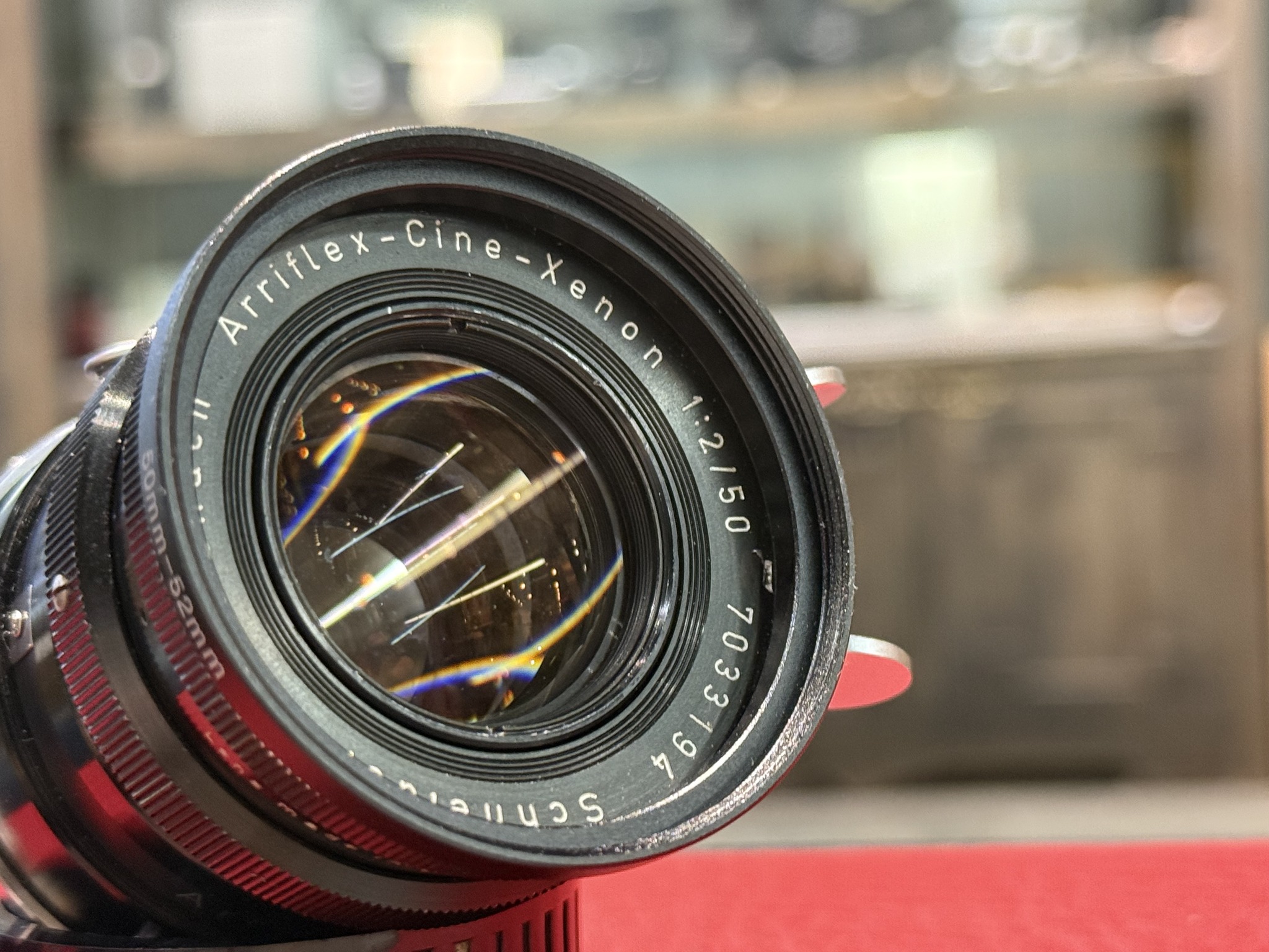 Schneider Arriflex-cine-xenon 50mm f2 lens with adapter to M39 and