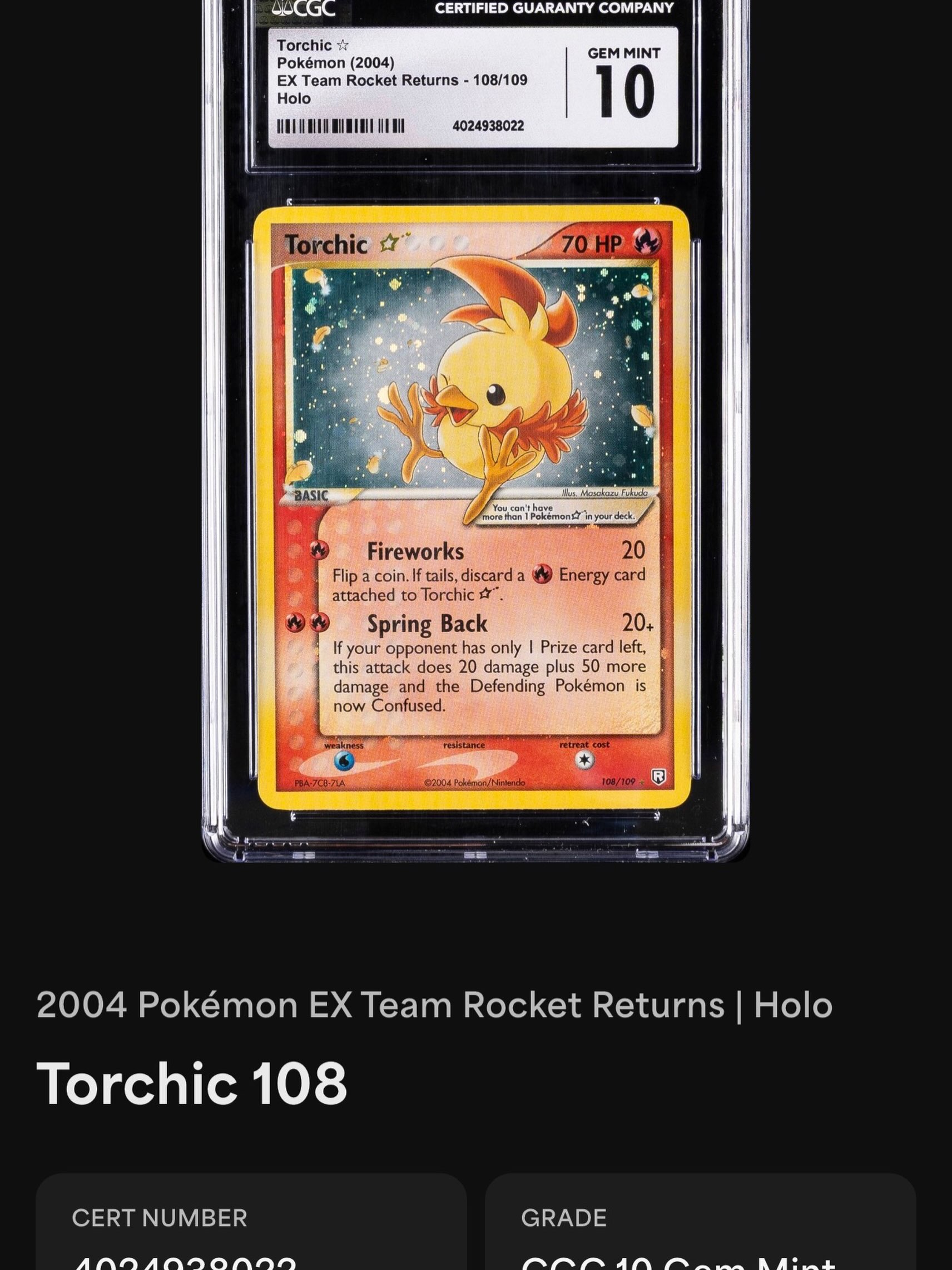 What is the value of a PSA 10 graded 2004 Pokémon Gold Star