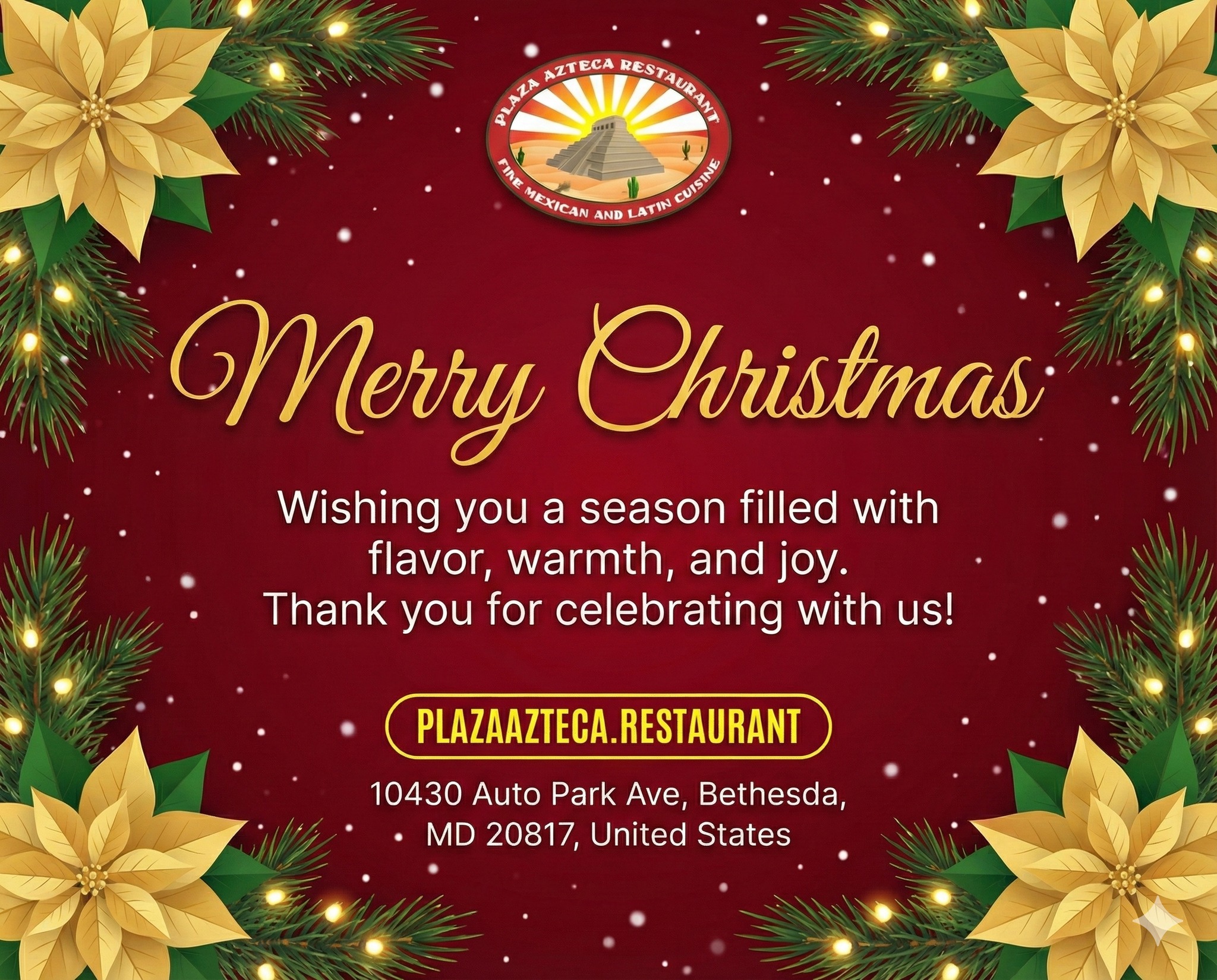 🎄 Merry Christmas from Plaza... - Plaza Azteca Restaurant | Facebook