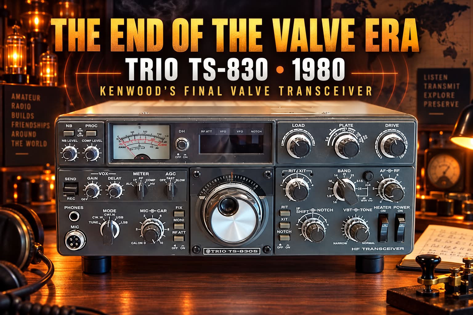 Trio TS-830: Kenwood's final valve transceiver released in 1980