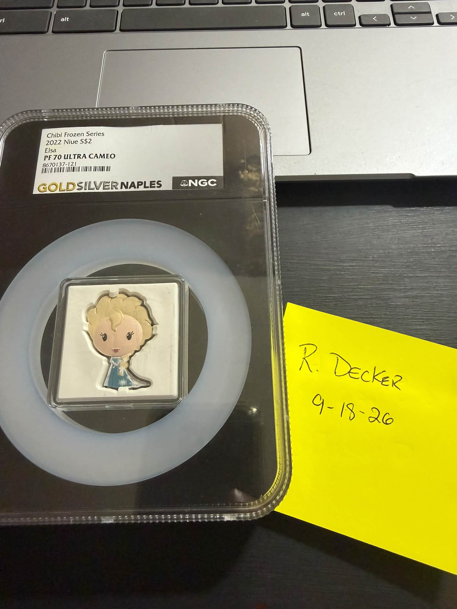 2022 Niue Disney Chibi Frozen Series Elsa PF70 Ultra Cameo