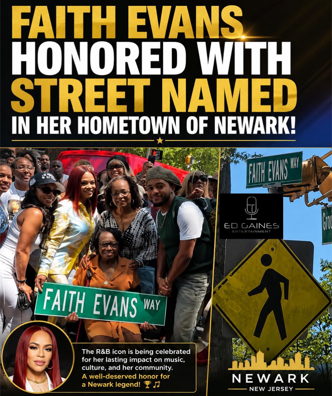 Congratulations!👑⭐️👑 FAITH EVANS HONORED WITH STREET NAMED IN