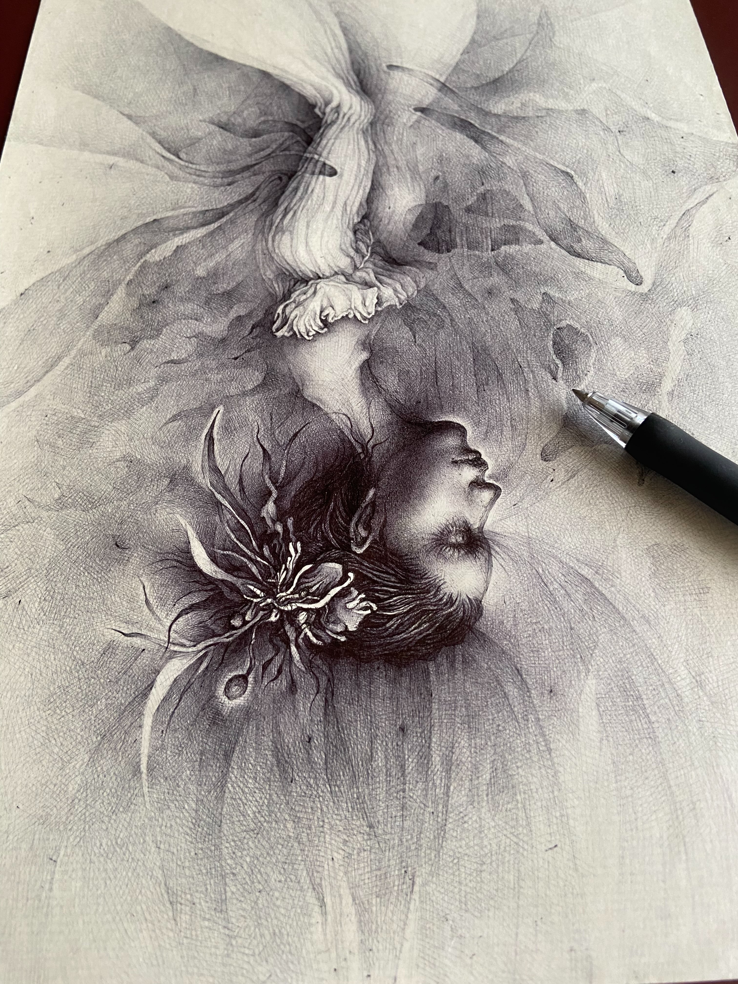 仄めかす』 個人蔵 ballpointpen on paper #dessin #ballpointpen