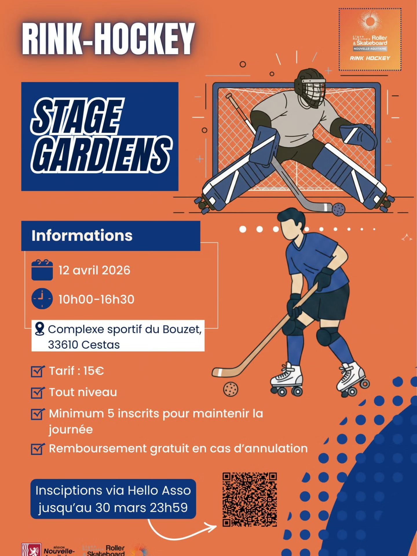 📢𝗦𝗧𝗔𝗚𝗘 𝗚𝗔𝗥𝗗𝗜𝗘𝗡𝗦🥅🏑 La commission rink-hockey de la ligue Nouvelle ...