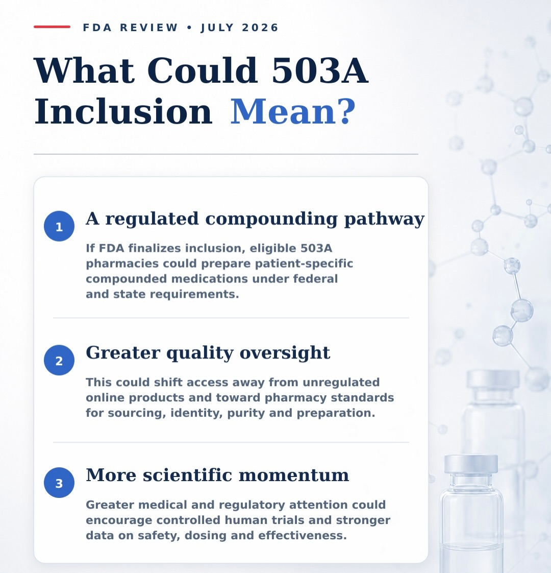 FDA committee recommends peptides like BPC-157 and TB-500 for regulated compounding