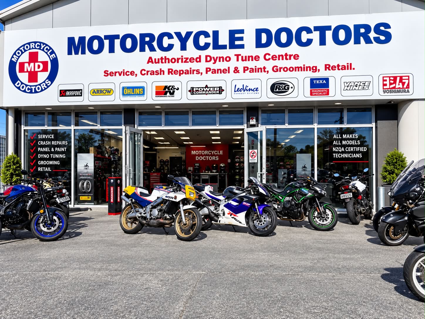 Motorcycle Doctors' services: carb tuning, engine rebuilds, and