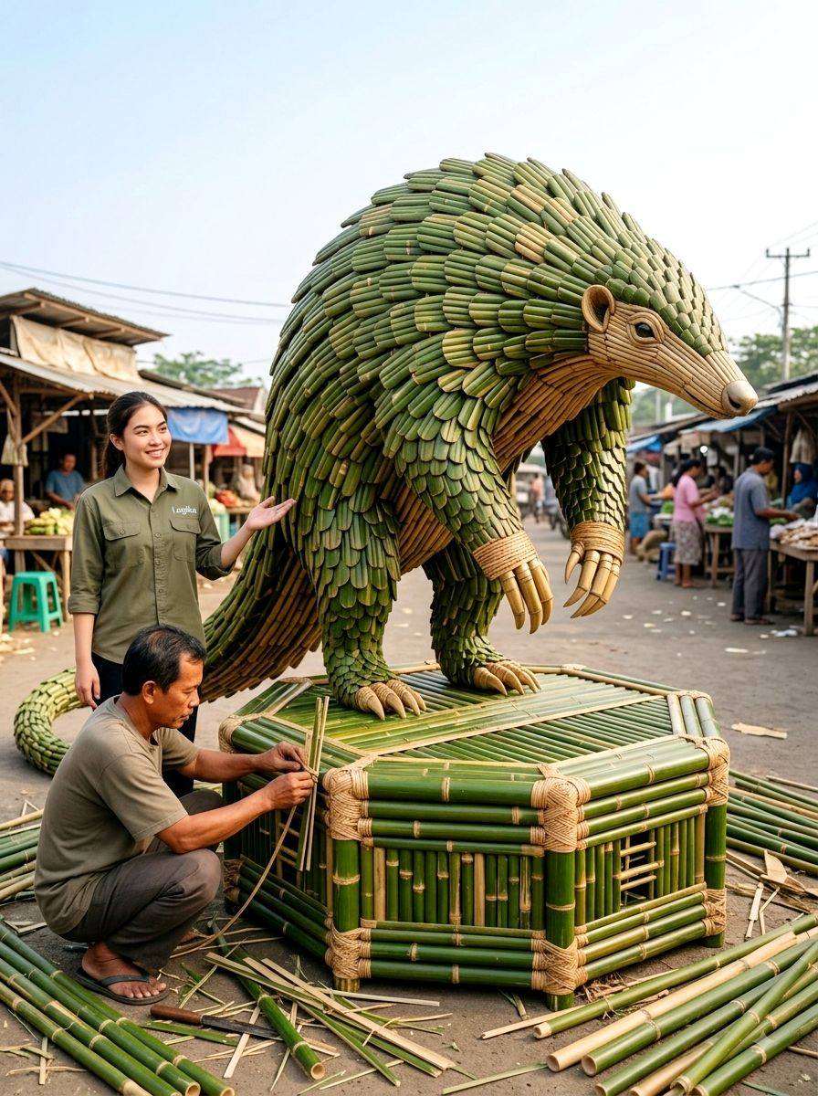 Bamboo pandamonium sculpture by Figumax_