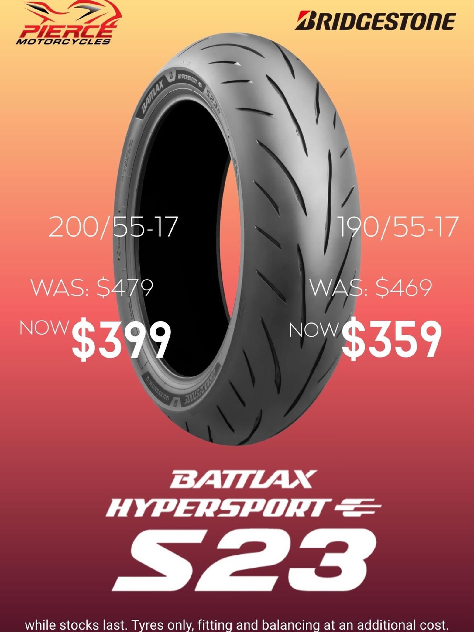 MAY MADNESS ? Bridgestone Battlax S23 prices absolutely slashed 