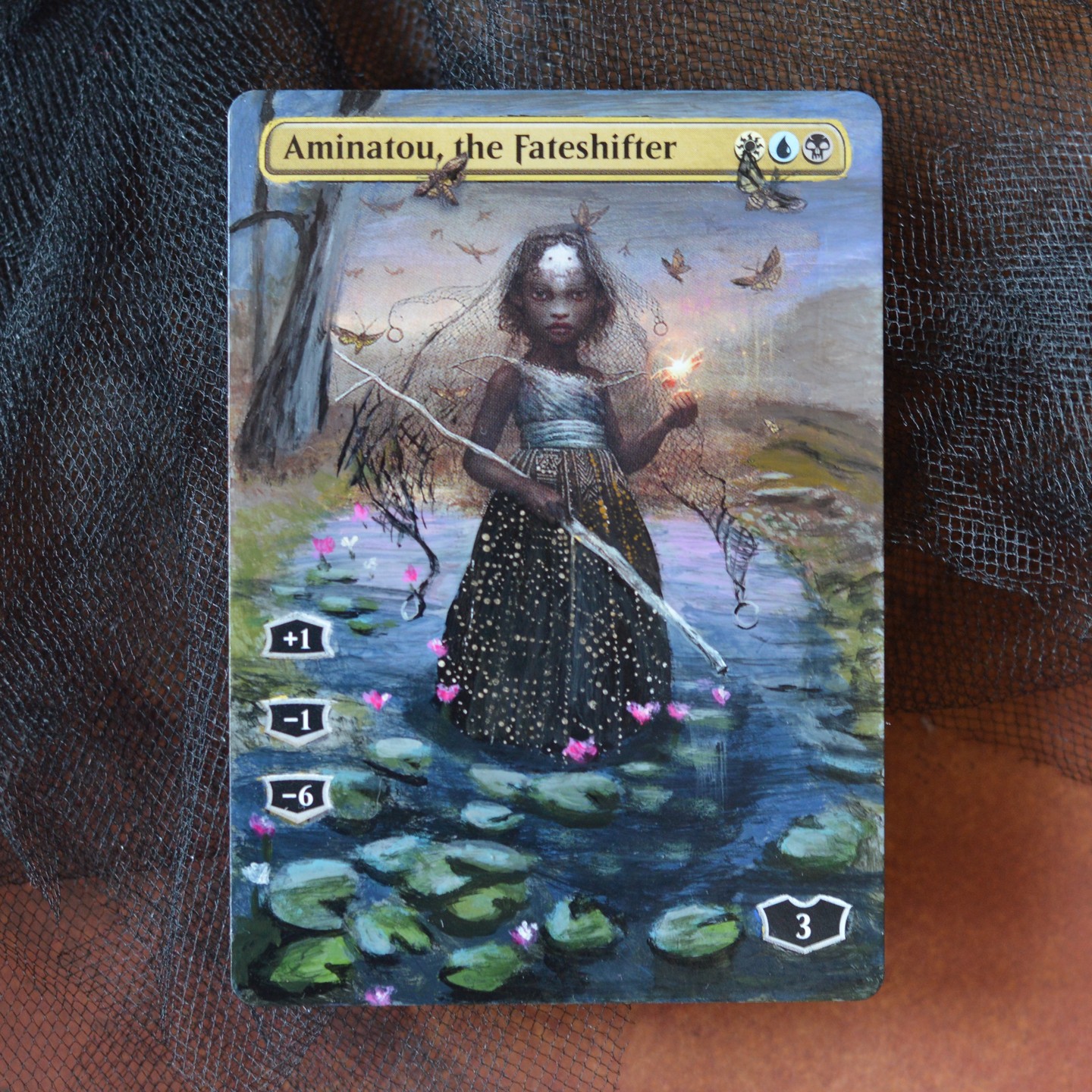 Altered MTG stasis card with Seb McKinnon artwork and painted
