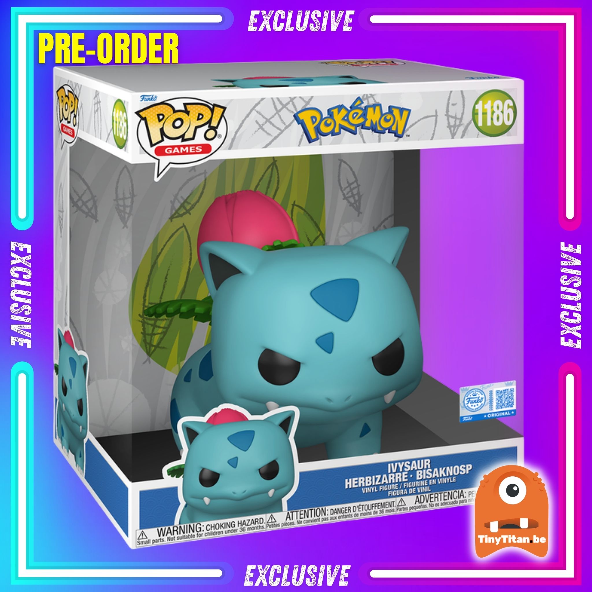 🌿 Pre-Order Funko POP! Jumbo Ivysaur - 10 INCH #1186 - Pokémon