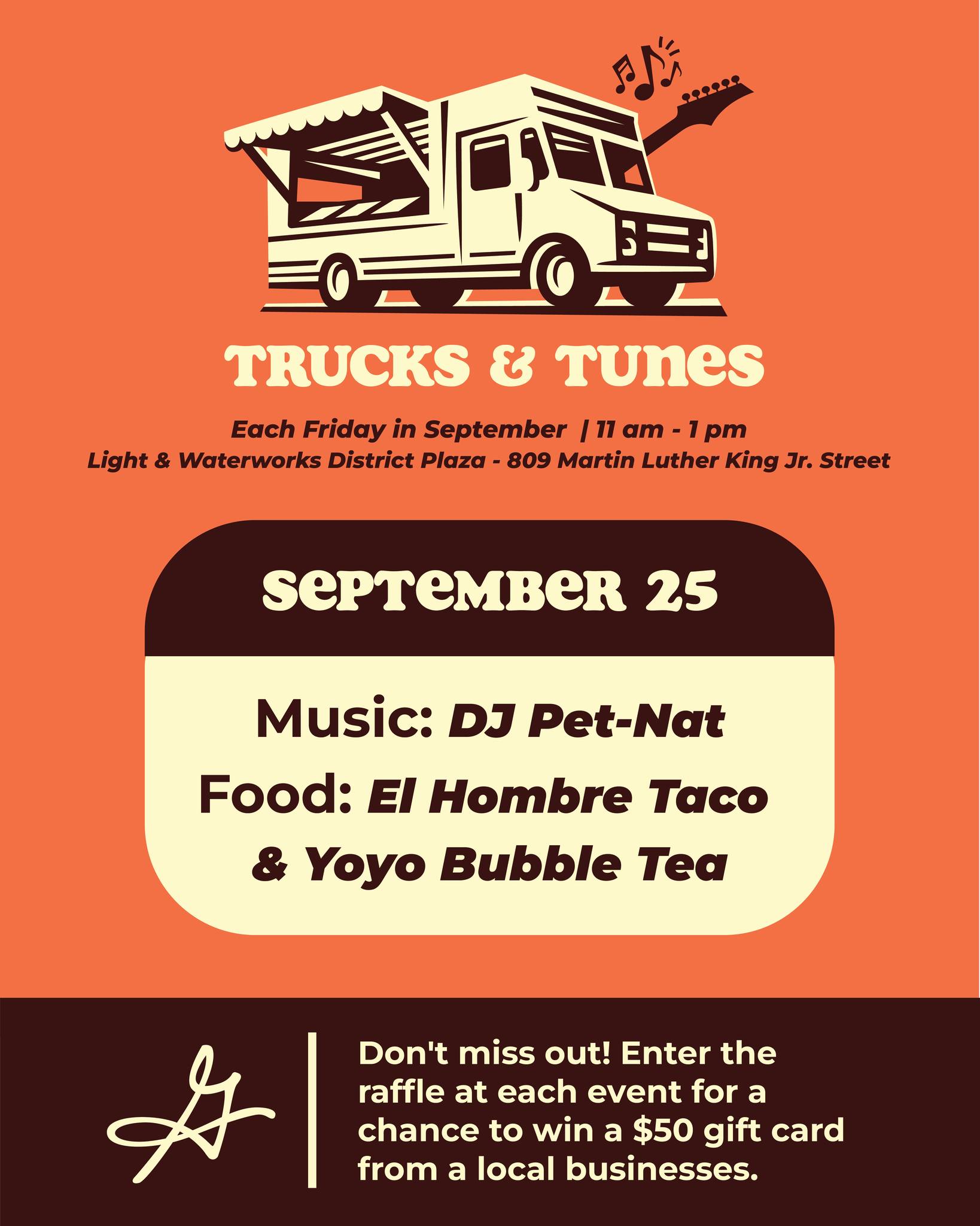 One last Friday of Trucks & Tunes! 🍴🎶 September is flying by