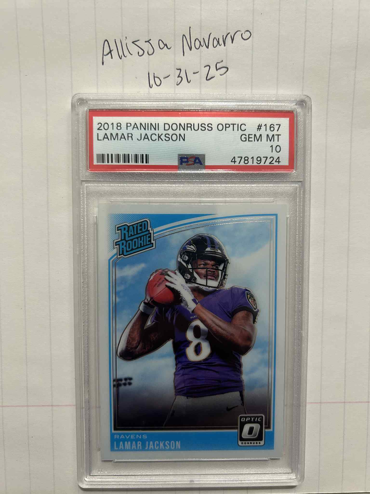 Lamar Jackson Black Velocity PSA 10 for sale at $3200