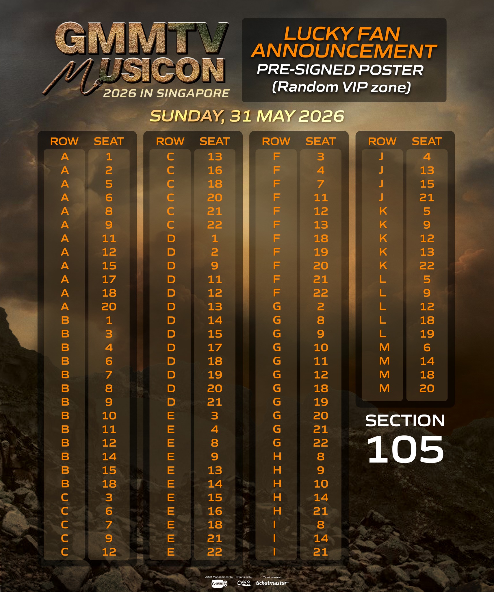 Announcement of lucky winners from 'Zone VIP' for Pre-signed