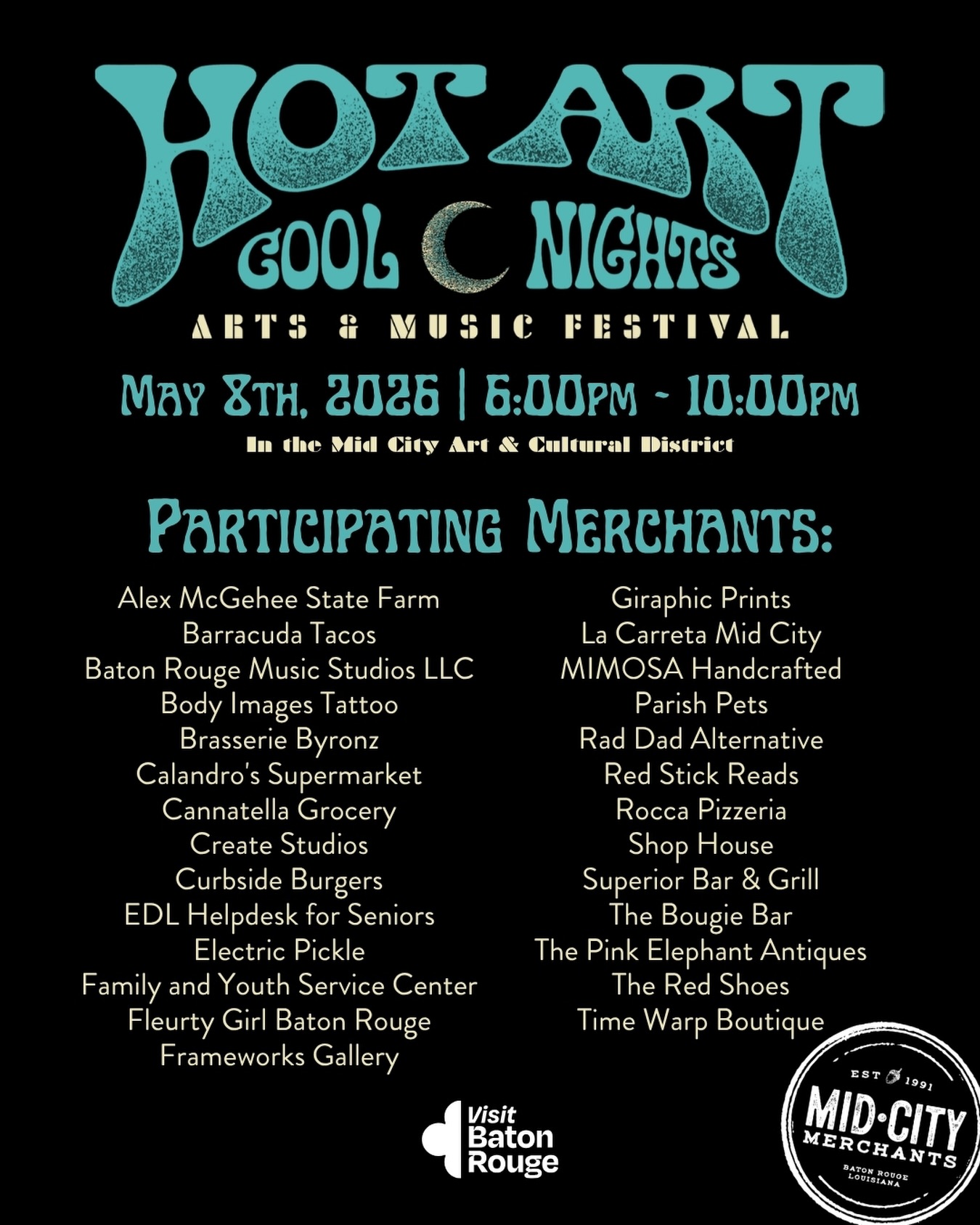 Hot Art Cool Nights 2026 in Mid City Baton Rouge
