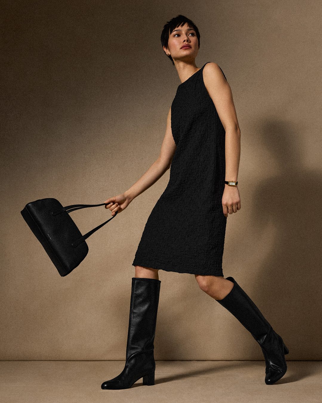 eileen fisher dress black this black dress transitions seamlessly from daytime styling to more elevated occasions EILEEN FISHER Viscose-Jersey Flare Dress