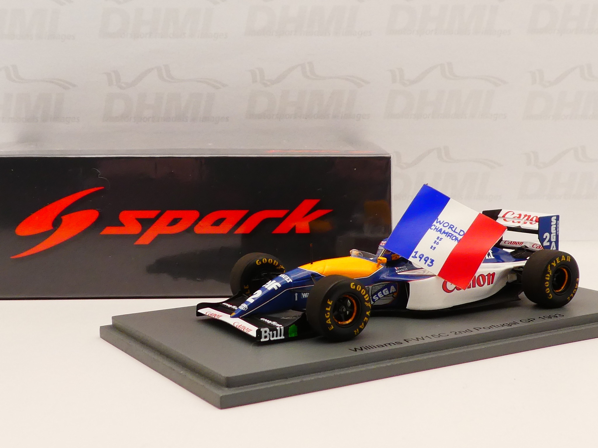 The new Spark 1:43 Alain Prost Williams FW15C Portugal GP 1993