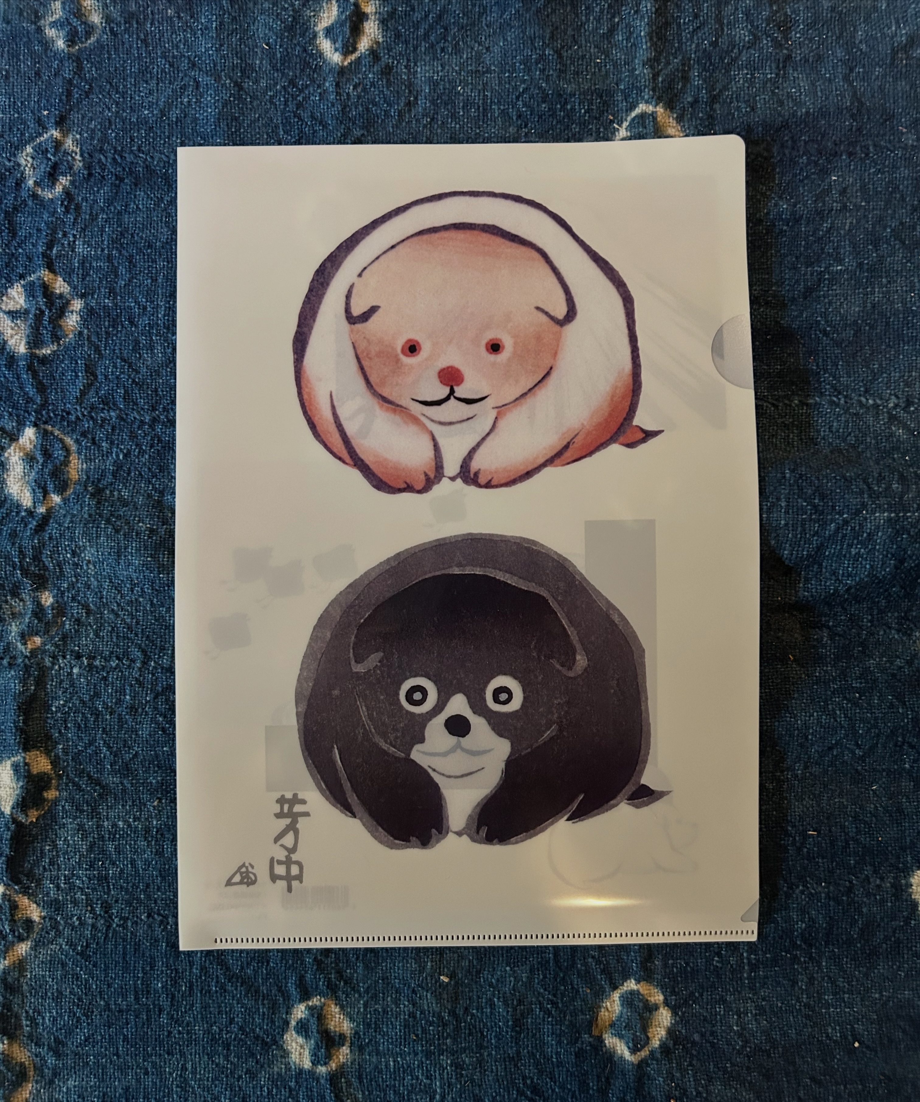 I bought dogs-printed plastic folder/Houtyu Nakamura at museumshop