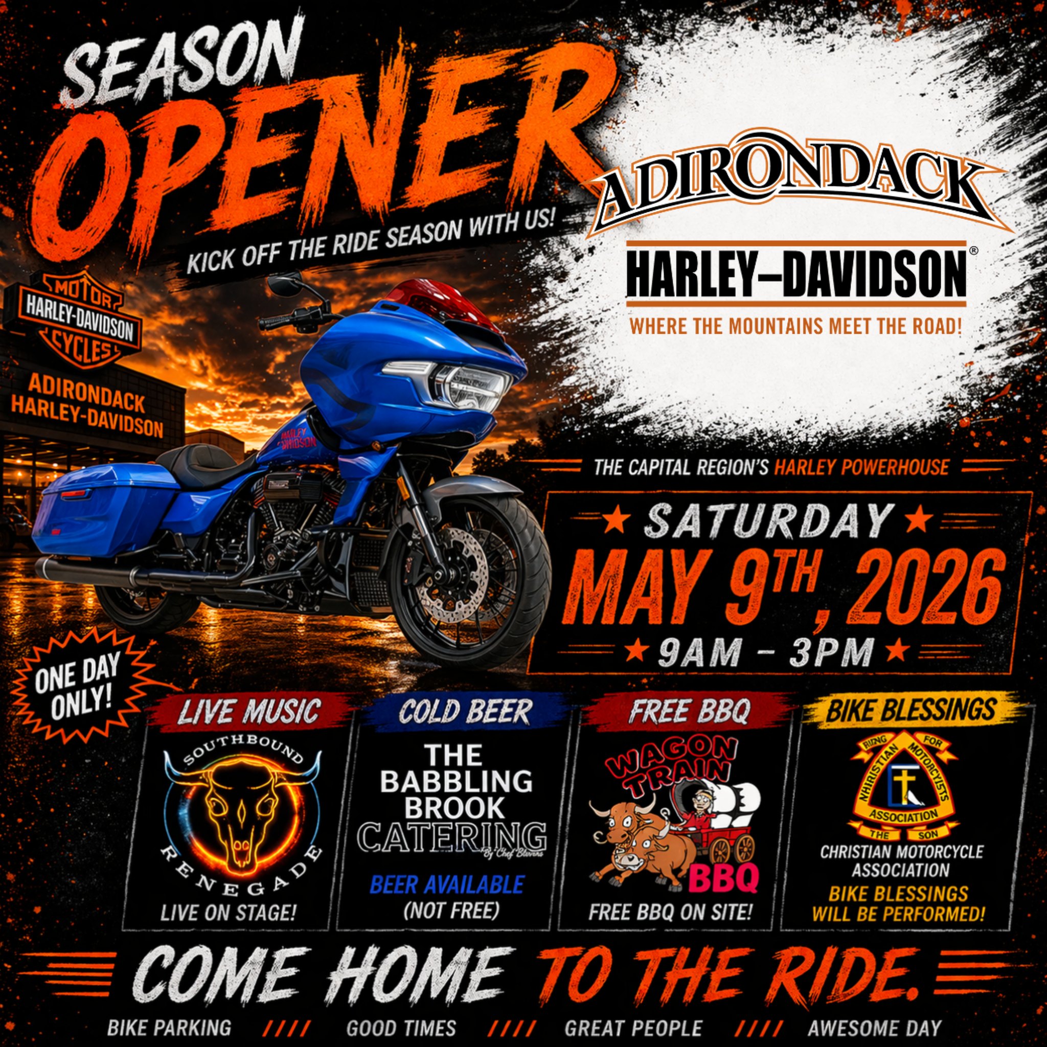 FREE BBQ SATURDAY IN VAIL MILLS, SEASON OPENER AT ADIRONDACK