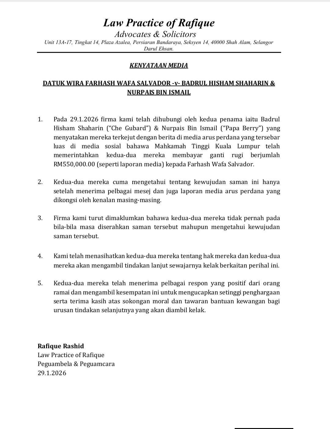 Che - Baru keluar dari sesi siasatan rakaman percakapan di Bukit Aman ...