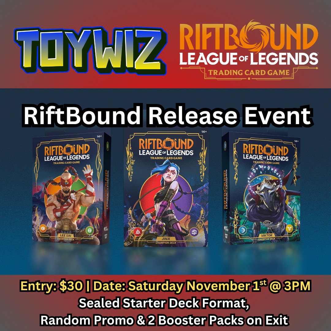 ToyWiz - 🔥 RiftBound League of Legends TCG Release Event! 🔥 The Rift ...