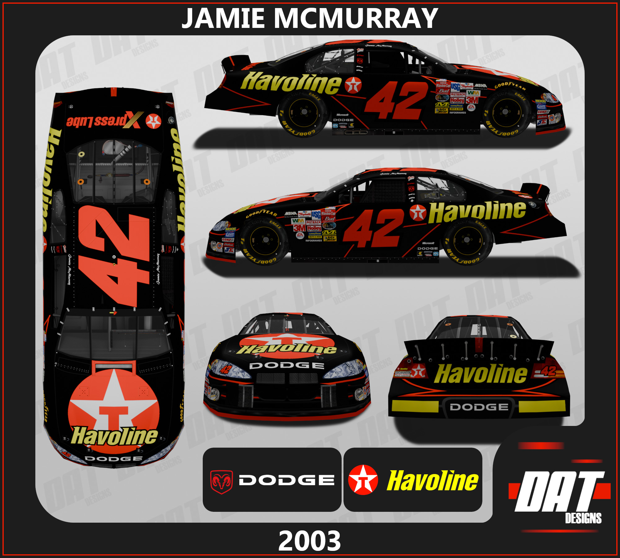 DAT - Chip Ganassi Racing #42 Dodge Jamie McMurray (R) - Havoline