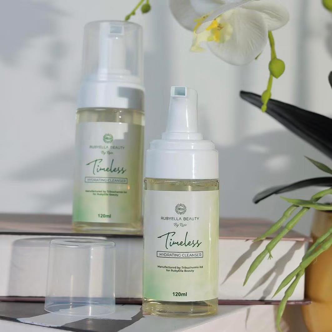 CLEAN SKIN • HYDRATED GLOW • TIMELESS BEAUTY✨ @rubyellabeauty_kenya Hydrating CLEANSER: Price: 1,700 Timeless hydrating cleanser is a wash that thoroughly cleans out the pores removing excess sebum that causes acne. It