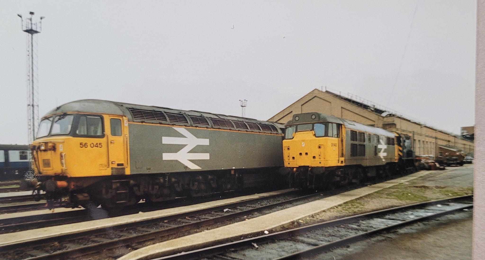Rail Thing - 80s UK Railscene | 56045 and 31142 on shed at Old Oak ...