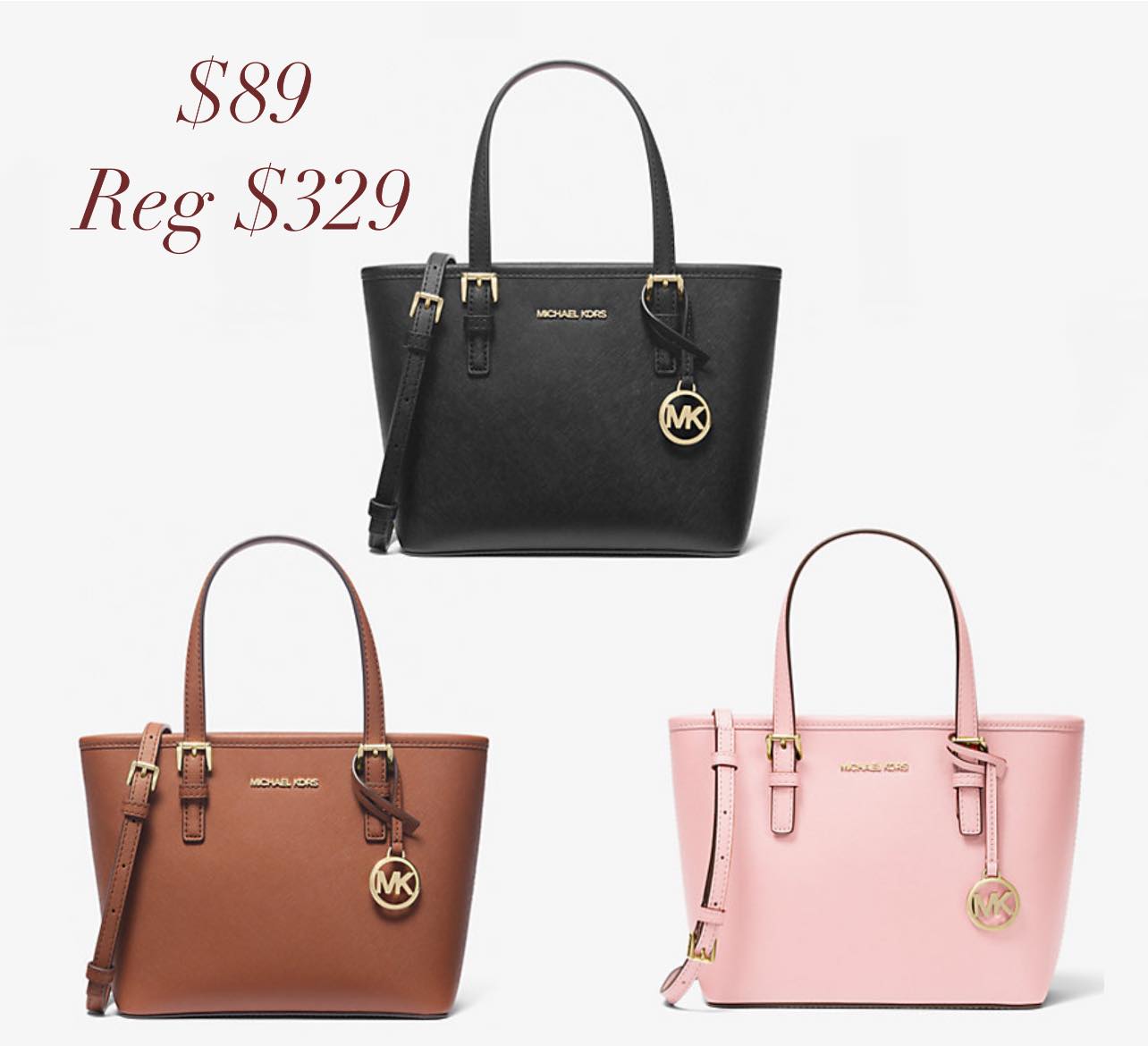 jet set travel extra-small metallic top-zip tote bag Michael Kors Michael Kors Jet Set Travel