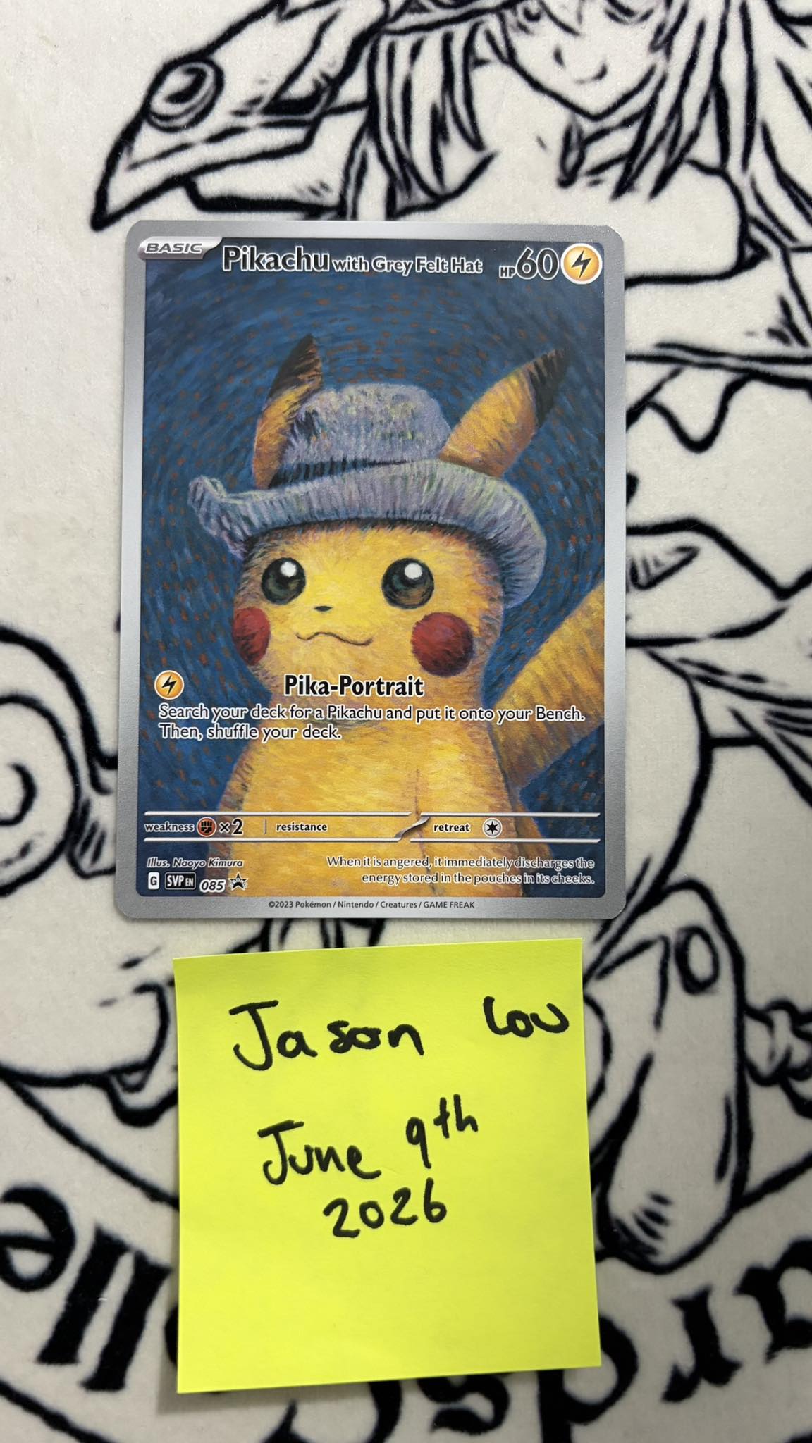 😍Pikachu Grey felt Hat PSA 9😍(2 available) 615$🇨🇦 tracked each