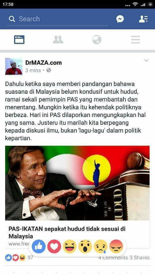 Pakatan Harapan Supporters Tiada Agenda Negara Islam Dan Hudud Dalam Manifesto Pas Ikatan Gagasan Sejahtera Pigs Nyawa Pas Dah Tiada Ke Facebook