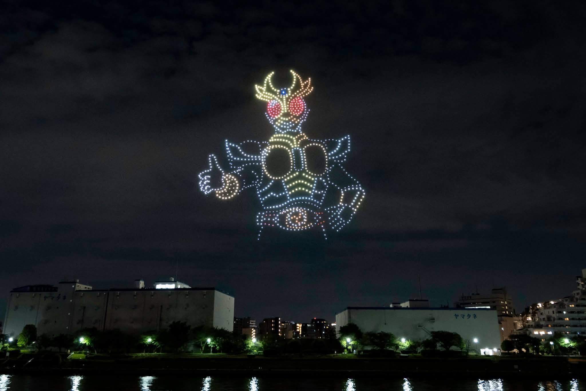 This light show for the 25th Anniversary of Kamen Rider Agito