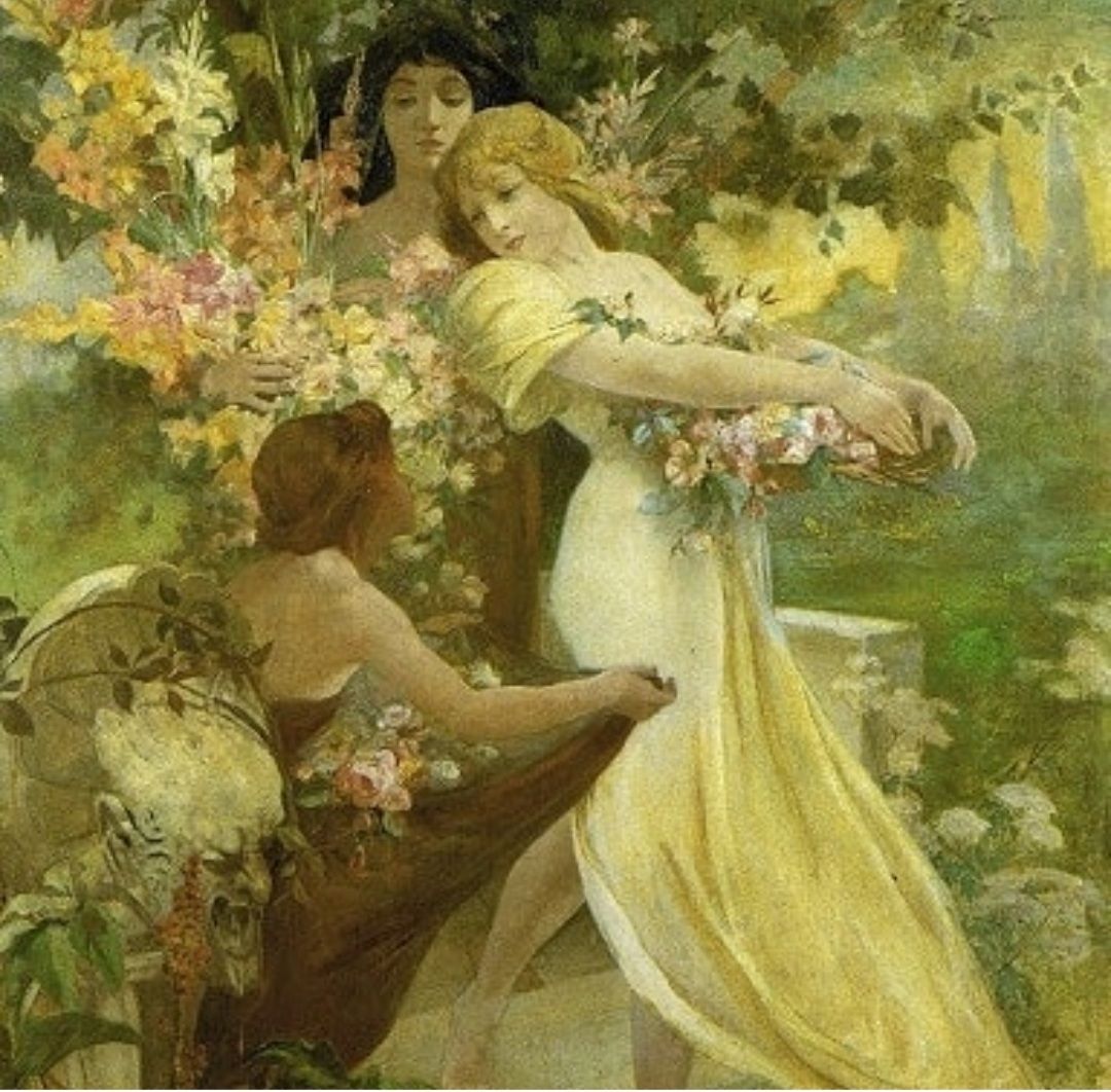 Alphonse Mucha's Spirit of Spring painting
