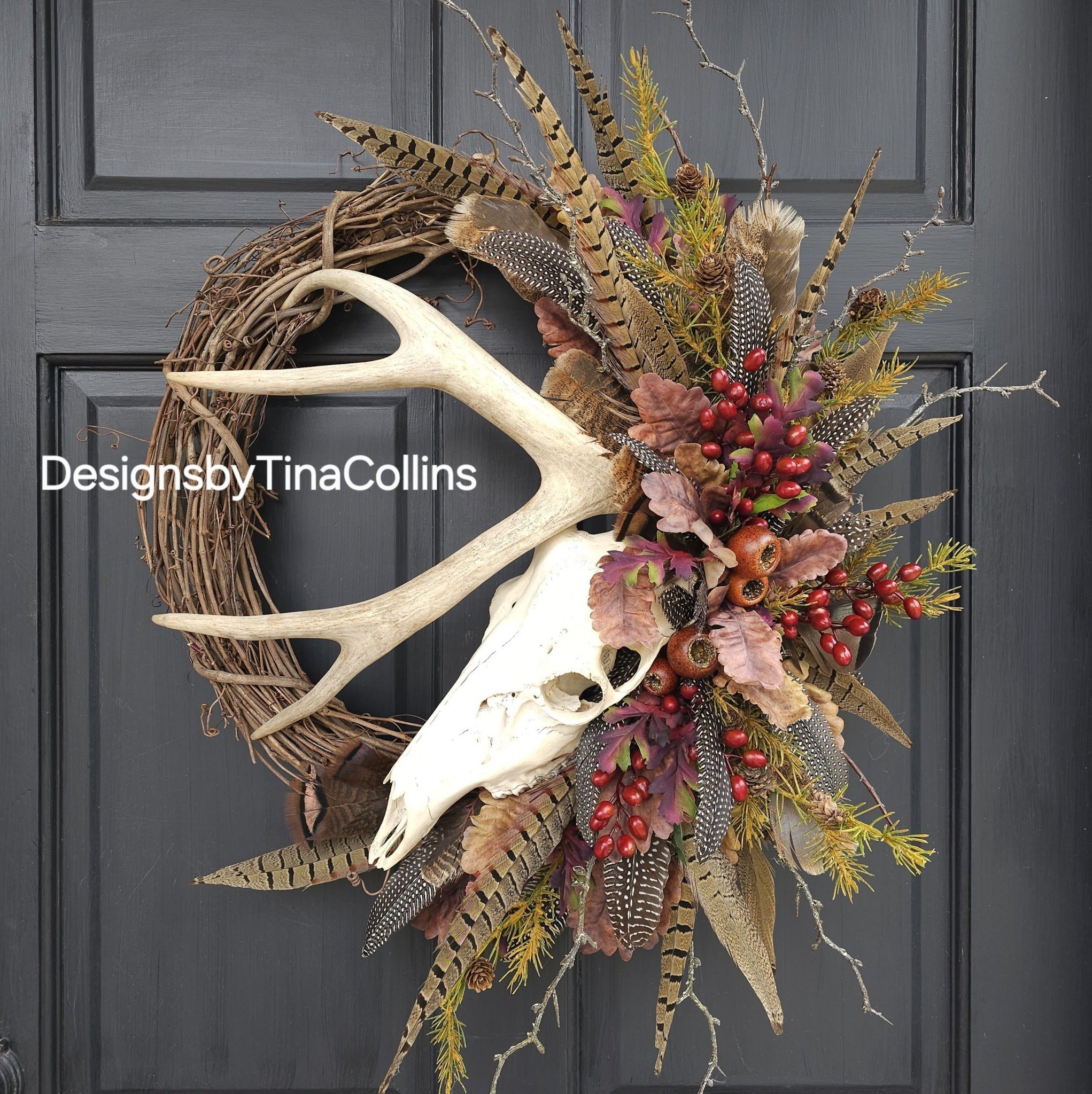 Give your front door a rustic holiday upgrade with this stunning antler ...