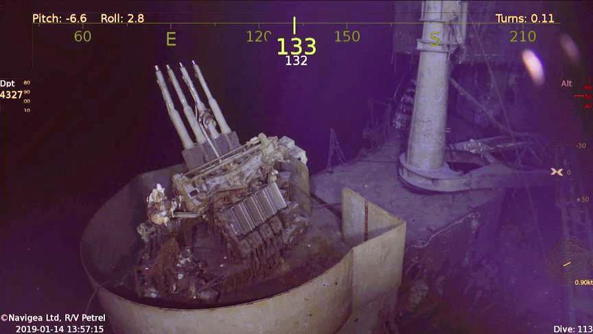 Pictures from the wreck of USS Wasp CV-7, which was sunk by