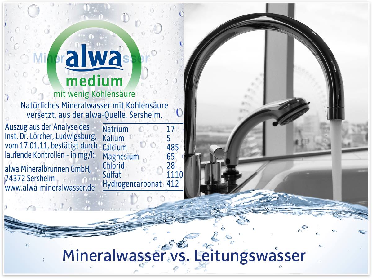 Wisst ihr, was in eurem Wasser steckt? #Mineralwasser: weist seine Inhaltstoffe auf dem Etikett aus #Leitungswasser: keine Information zu den Inhaltsstoffen am Wasserhahn Erfahrt mehr unter www.alwa-mineralwasser .de/wissen/wasserarten
