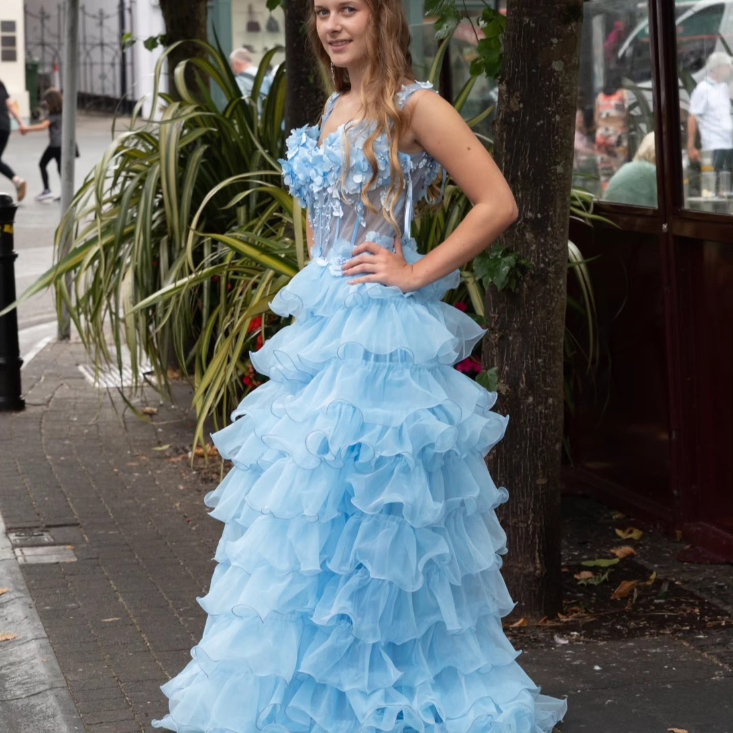 Light blue debs dress for sale size 38-40