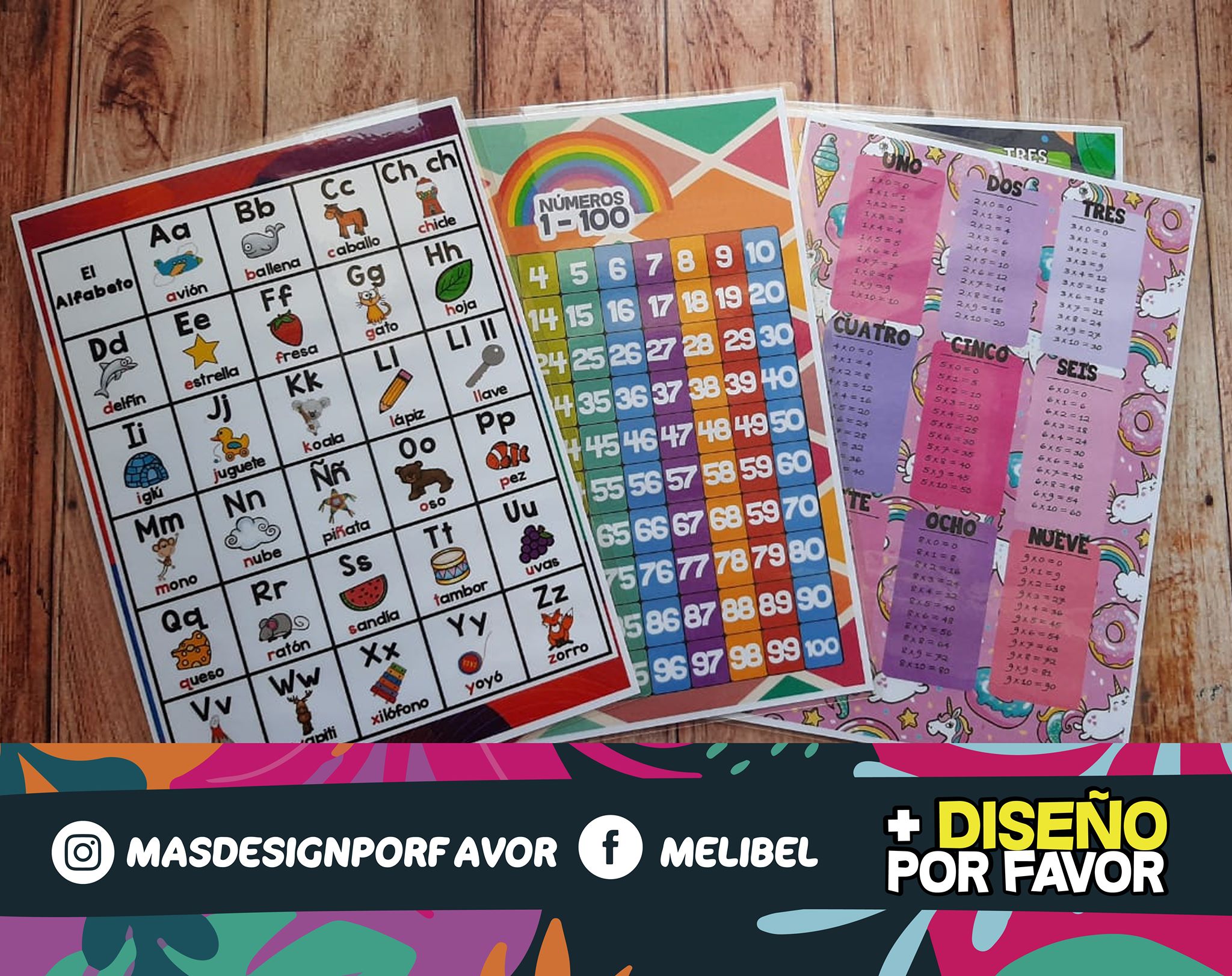Mas Diseño - #COMBO #TABLAS TABLA NUMÉRICA TABLA ABC...