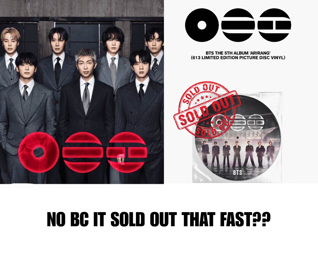 KPOP - BTS ARIRANG 613 Limited Edition Picture Disc Vinyl sells