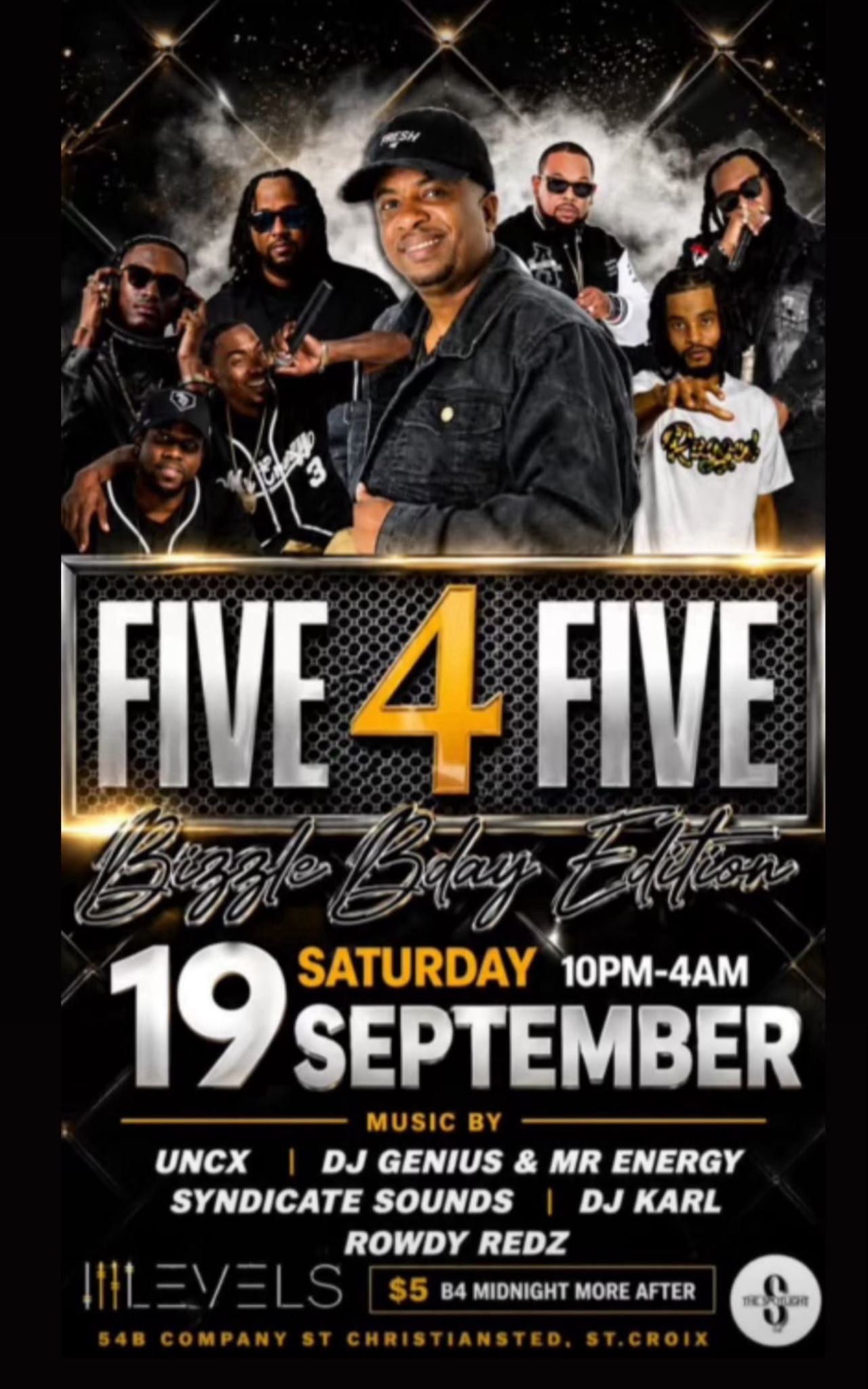 Tonight! FIVE4FIVE 4 FIVE FIVE 19 SATURDAY 10PM-4AM 19SEPTEMBER