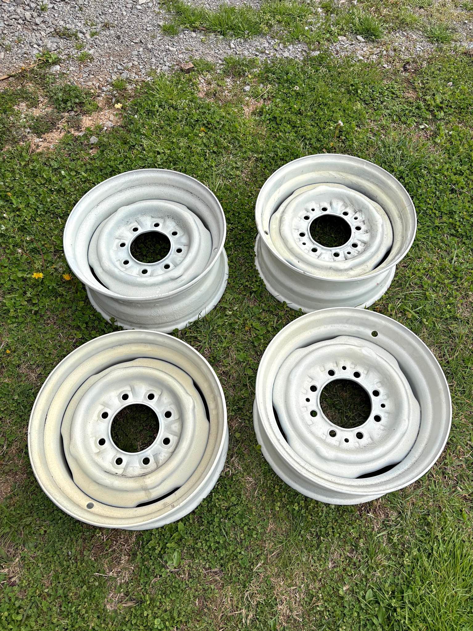 original 8 lug chevy stocks 16.5 8x6.5 and hubcaps - Car Wheels, Tires ...