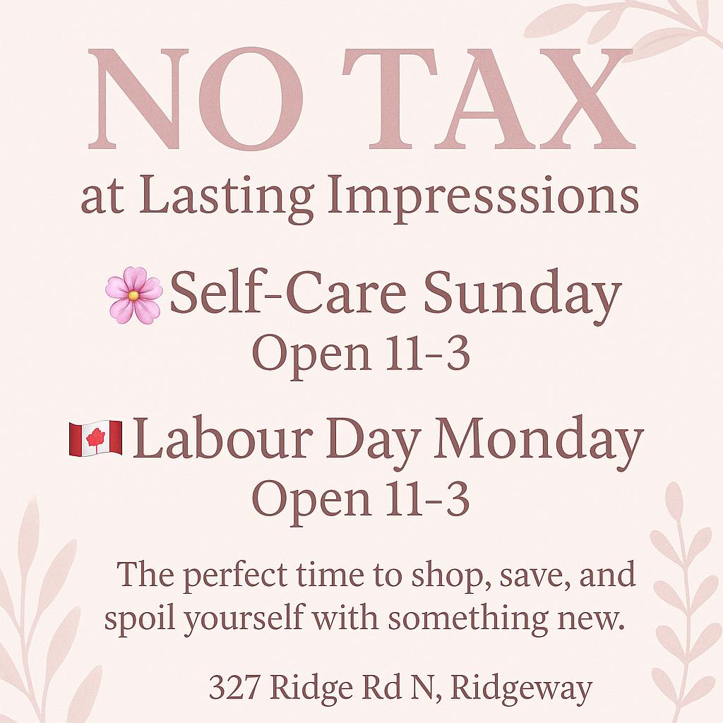NO TAX this Long Weekend at... - Lasting Impressions | Facebook