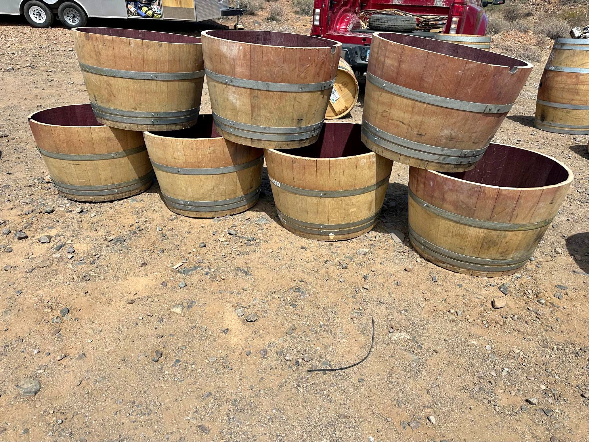 Wine barrel planters - free delivery - Pots & Planters - Las Vegas
